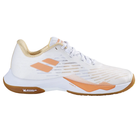 CHAUSSURES BABOLAT SHADOW TOUR 5 BLANC / SAUMON FEMME