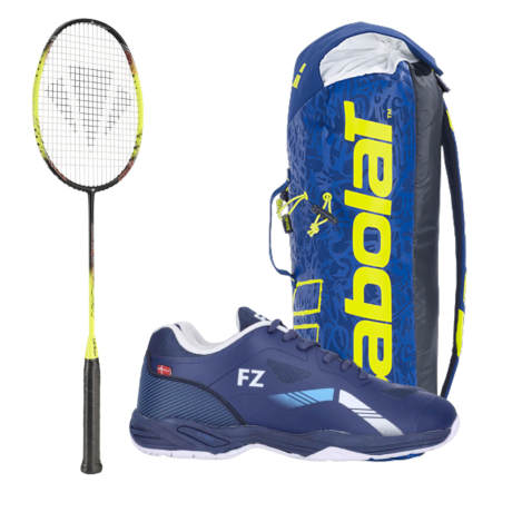 PACK : CARLTON 1500 THUNDER SHOW + FZ FORZA BRACE V2 HOMME + BABOLAT SLING BLEU ET JAUNE