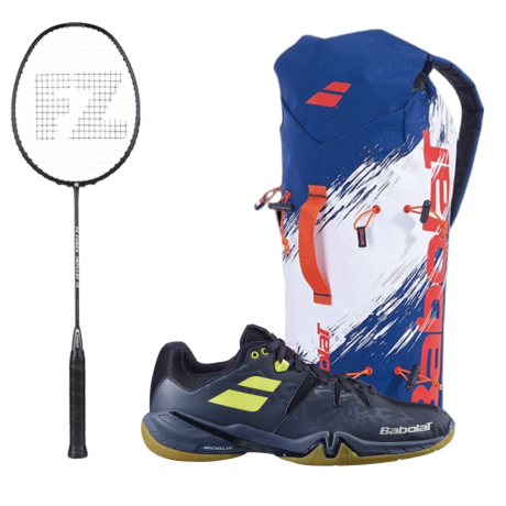 PACK : FZ FORZA IMPULSE 10 + BABOLAT SPIRIT NOIR ET JAUNE + BABOLAT SLING BLEU ET BLANC