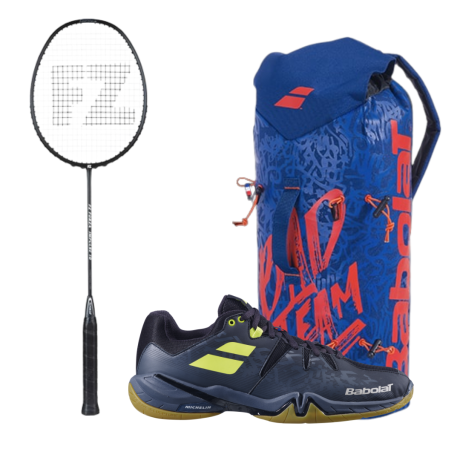 PACK : FZ FORZA IMPULSE 10 + BABOLAT SPIRIT NOIR ET JAUNE + BABOLAT SLING BLEU ET ROUGE