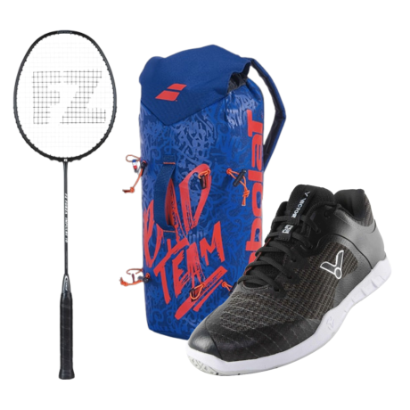 PACK : FZ FORZA IMPULSE 10 + CHAUSSURES VICTOR VG1 + BABOLAT SLING BLEU ET ROUGE