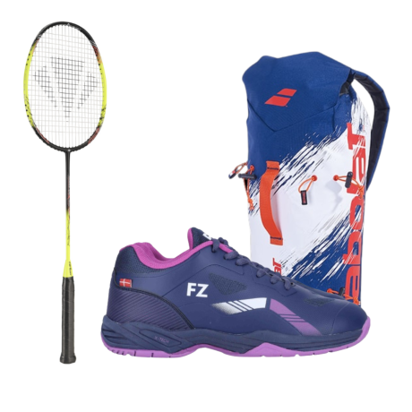 PACK : CARLTON 1500 THUNDER SHOW + FZ FORZA BRACE V2 FEMME + BABOLAT SLING BLEU ET BLANC