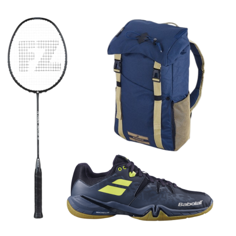 PACK : FZ FORZA IMPULSE 10 + BABOLAT SPIRIT NOIR ET JAUNE + BABOLAT AXS BLEU