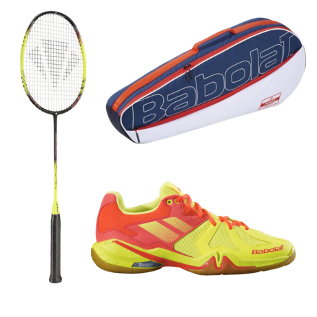 PACK : CARLTON 1500 THUNDER SHOW + BABOLAT SPIRIT JAUNE + BABOLAT RH X3 ESSENTIAL