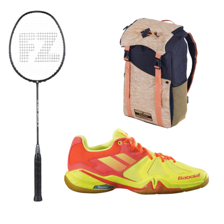 PACK : FZ FORZA IMPULSE 10 + BABOLAT SPIRIT JAUNE + BABOLAT AXS BEIGE